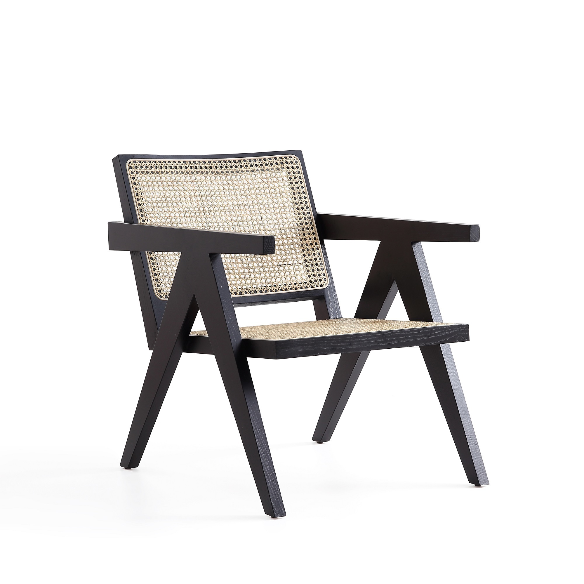 Manhattan Comfort, Hamlet Accent Chair in Black and Natural Cane, Primary Color Black, Included (qty.) 1 Model# ACCA04